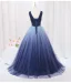 Vintage / Retro Navy Blue Beading Sequins Prom Dresses 2024 Ball Gown V-Neck Sleeveless Backless Floor-Length / Long Prom Formal Dresses
