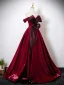 Charming Burgundy Prom Dresses 2025 Ball Gown Strapless Sleeveless Floor-Length / Long Backless Formal Dresses