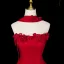 Chic / Beautiful Red Beading Appliques Evening Dresses 2026 A-Line / Princess Strapless Sleeveless Backless Floor-Length / Long Formal Dresses