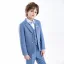 Sky Blue Long Sleeve 6-piece Plaid Boys Wedding Suits 2025 Wedding Body Jewellery Coat Pants Shirt Tie Vest