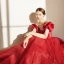 Chic / Beautiful Red Prom Dresses 2024 A-Line / Princess Off-The-Shoulder Bow Short Sleeve Backless Floor-Length / Long Prom Formal Dresses
