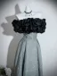 Chic / Beautiful Black Pearl Prom Dresses 2026 A-Line / Princess Ruffle Off-The-Shoulder Short Sleeve Floor-Length / Long Formal Dresses