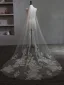 High-end White Lace Embroidered Wedding Veils 2025