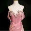 Schöne Rosa Perlenstickerei Applikationen Ballkleider 2025 A Linie Off Shoulder Ärmellos Rückenfreies Sweep / Pinsel Zug Ball Festliche Kleider