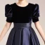 Vintage / Retro Satin Black Birthday Prom Flower Girl Dresses 2022 A-Line / Princess Scoop Neck Short Sleeve Floor-Length / Long Flower Girl Dresses