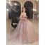 Charming Purple Ruffle Prom Dresses 2022 A-Line / Princess Strapless Sleeveless Backless Floor-Length / Long Prom Formal Dresses
