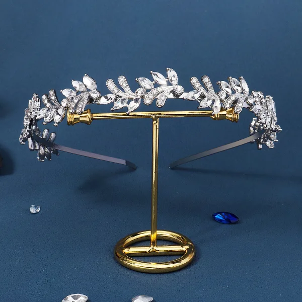 Vintage Sølv Rhinestone Legering Har Tilbehor Hårbøyle 2023 Bryllup