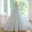 Fashion Grey Sequins Lace Flower Birthday Flower Girl Dresses 2023 Ball Gown High Neck Short Sleeve Floor-Length / Long Flower Girl Dresses