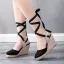 Böhmen Schwarz Plateau Strassenmode Sandalen Damen 2024 Knöchelriemen 10 cm Quadratische Zehe Sandaletten