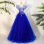 Vintage / Retro Royal Blue Sequins Lace Flower Prom Dresses 2023 V-Neck 1/2 Sleeves Backless Floor-Length / Long Prom Formal Dresses