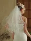 Modest / Simple White Bridal Wedding Veils 2025 Tulle