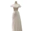 Schlicht Weiß Leichtes Brautkleider / Hochzeitskleider 2023 Meerjungfrau Off Shoulder Kurze Ärmel Rückenfreies Sweep / Pinsel Zug Hochzeit