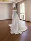 Vintage / Retro High-end White Handmade  Pearl Rhinestone Satin Wedding Dresses 2026 Trumpet / Mermaid Strapless Sleeveless Backless Sweep Train
