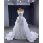Haut de Gamme Scintillantes Blanche Glitter Perlage Paillettes Robe De Mariée 2023 Trompette / Sirène Bretelles Spaghetti Sans Manches Dos Nu Tribunal Train Mariage