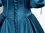 Vintage / Retro Ocean Blue Prom Dresses 2025 Ball Gown Off-The-Shoulder Puffy Short Sleeve Backless Floor-Length / Long Formal Dresses