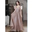 Chic / Belle Rose Sombre Glitter Robe De Bal 2022 Princesse V-Cou Gonflée Manches Courtes Dos Nu Longue Promo Robe De Ceremonie