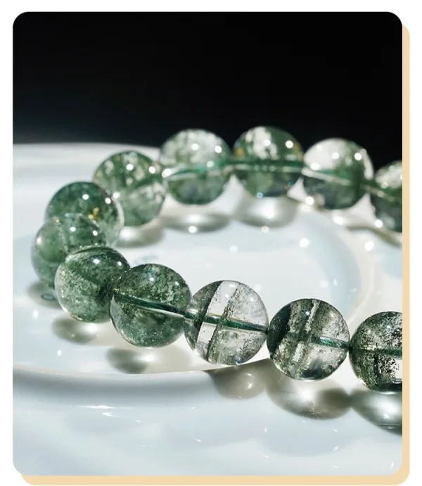 Chic / Beautiful Green Handmade  Green Phantom Crystal Bracelets 2025 Accessories