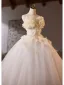 Chic / Belle Blanche Appliques Robe De Bal 2025 Robe Boule Bustier Sans Manches Dos Nu Longue Robe De Ceremonie