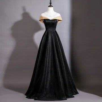 Vintage Retro Black Glitter Prom Dresses 2026 A Line Princess Scoop Neck Sleeveless Backless