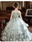 Flower Fairy Sage Green Beading Appliques Birthday Flower Girl Dresses 2026 Ball Gown Scoop Neck Sleeveless Floor-Length / Long Tulle