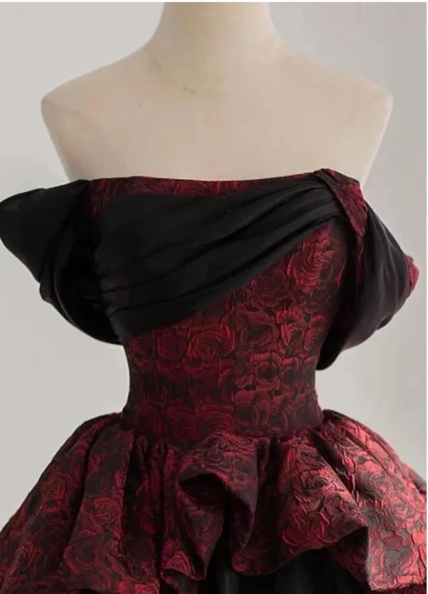 Vintage Zwarte Het Drukken Galajurken 2025 Baljurk Strapless Mouwloos Ruglooze Lange Gala Gelegenheid Jurken