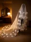 High-end White Handmade  Appliques Court Train Wedding Veils 2026 3 m