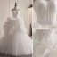 Classic White Cascading Ruffles Wedding Dresses 2023 Ball Gown Strapless Sleeveless Backless Court Train Wedding