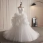 Classic White Cascading Ruffles Wedding Dresses 2023 Ball Gown Strapless Sleeveless Backless Court Train Wedding