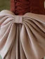 Vintage / Retro Burgundy Satin Evening Dresses 2023 Trumpet / Mermaid Strapless Sleeveless Backless Bow Floor-Length / Long Prom Formal Dresses
