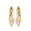 Charming Nude Pearl Rhinestone Lace Wedding Shoes 2024 10 cm Stiletto Heels Pointed Toe Wedding Pumps High Heels