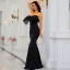 Sexy Black Evening Dresses 2022 Trumpet / Mermaid Off-The-Shoulder Bow Sleeveless Backless Floor-Length / Long Evening Party Formal Dresses