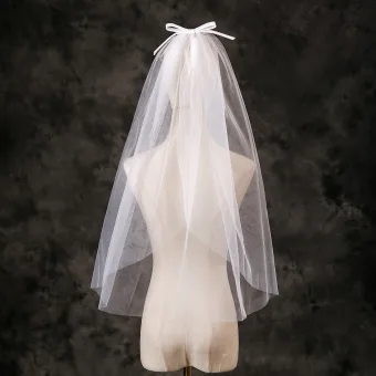 Simple Blanche Noeud Tulle Voile De Mariée 2025