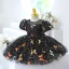 Chic / Belle Noire Papillon Paillettes Anniversaire Robe Ceremonie Fille 2023 Encolure Dégagée Manches Courtes Courte Robe Ceremonie Fille