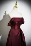 Vintage / Retro Burgundy Prom Dresses 2025 A-Line / Princess Strapless Sleeveless Backless Floor-Length / Long Prom Formal Dresses