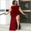 Sexy Plus Size Dark Green Split Front Evening Dresses 2022 Trumpet / Mermaid One-Shoulder Sleeveless Backless Floor-Length / Long Evening Party Formal Dresses