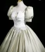 Elegant Sage Green Beading Sequins Lace Flower Prom Dresses 2024 Ball Gown Square Neckline Puffy Short Sleeve Backless Floor-Length / Long Prom Formal Dresses