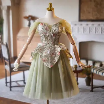 Chic Beautiful Sage Green Sequins Lace Flower Homecoming Graduation Dresses 2025 A Line Princess Off The Shoulder Short Sleeve Backless Tea Length Formal Dresses