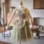 Chic / Beautiful Sage Green Sequins Lace Flower Homecoming Graduation Dresses 2025 A-Line / Princess Off-The-Shoulder Short Sleeve Backless Tea-length Formal Dresses