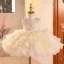 Bling Bling Champagne Sequins Cascading Ruffles Birthday Flower Girl Dresses 2026 Ball Gown Scoop Neck Sleeveless Bow Short