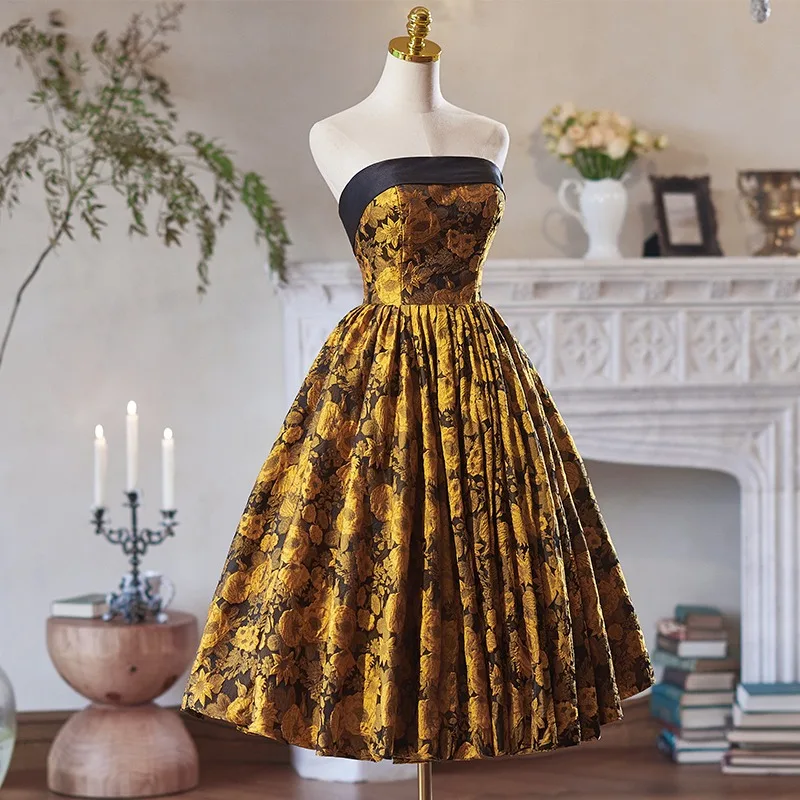 slim fit dress slacks Gold-Embroidered Short Homecoming Dress 3330 Black / XSmall main image 0