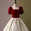 Elegant Burgundy Printing Prom Dresses 2024 Ball Gown Square Neckline Short Sleeve Backless Floor-Length / Long Prom Formal Dresses