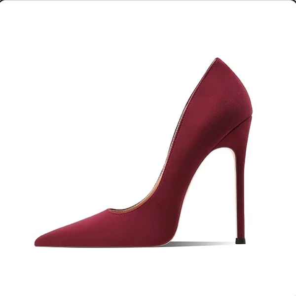 Mooie / Prachtige Bordeaux Avond Leer Pumps 2025 12 cm Naaldhakken / Stiletto Spitse Neus Pumps Hoge Hakken