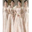 Chic / Beautiful Blushing Pink Bow Printing Bridesmaid Dresses 2023 A-Line / Princess Short Sleeve Backless Floor-Length / Long Bridesmaid Dresses