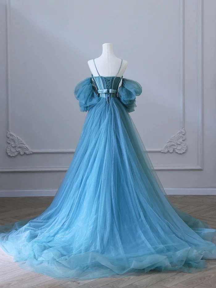open lace back dress Morgan & Co 13148 MC13148 Aquamarine 13 – The Dress Outlet main image 0