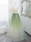 Fashion Sage Green Sequins Appliques Prom Dresses 2025 A-Line / Princess Spaghetti Straps Sleeveless Backless Floor-Length / Long Prom Formal Dresses