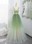 Fashion Sage Green Sequins Appliques Prom Dresses 2025 A-Line / Princess Spaghetti Straps Sleeveless Backless Floor-Length / Long Prom Formal Dresses