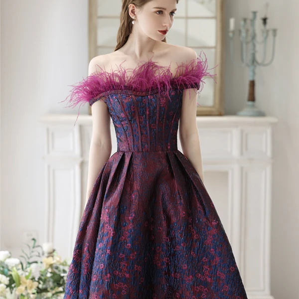 purple feather homecoming dress Sequin-Print Short Homecoming Dress with Feathers Green / 00 main image 1
