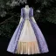 Medieval Vintage / Retro Brown Ball Gown Prom Dresses 2024 1/2 Sleeves Crossed Straps Floor-Length / Long Square Neckline Pageant Prom Formal Dresses