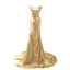 Scintillantes Doré Paillettes Robe De Soirée 2024 Trompette / Sirène Bustier Sans Manches Dos Nu Train De Balayage Soirée Robe De Ceremonie