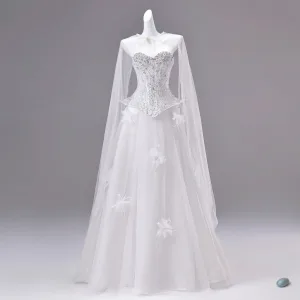 Sexy Sparkly Hvit Beading Paljetter Appliques Rhinestone Ballkjoler 2026 Prinsesse Kjæreste Uten Ermer Ryggløse Lange Ball